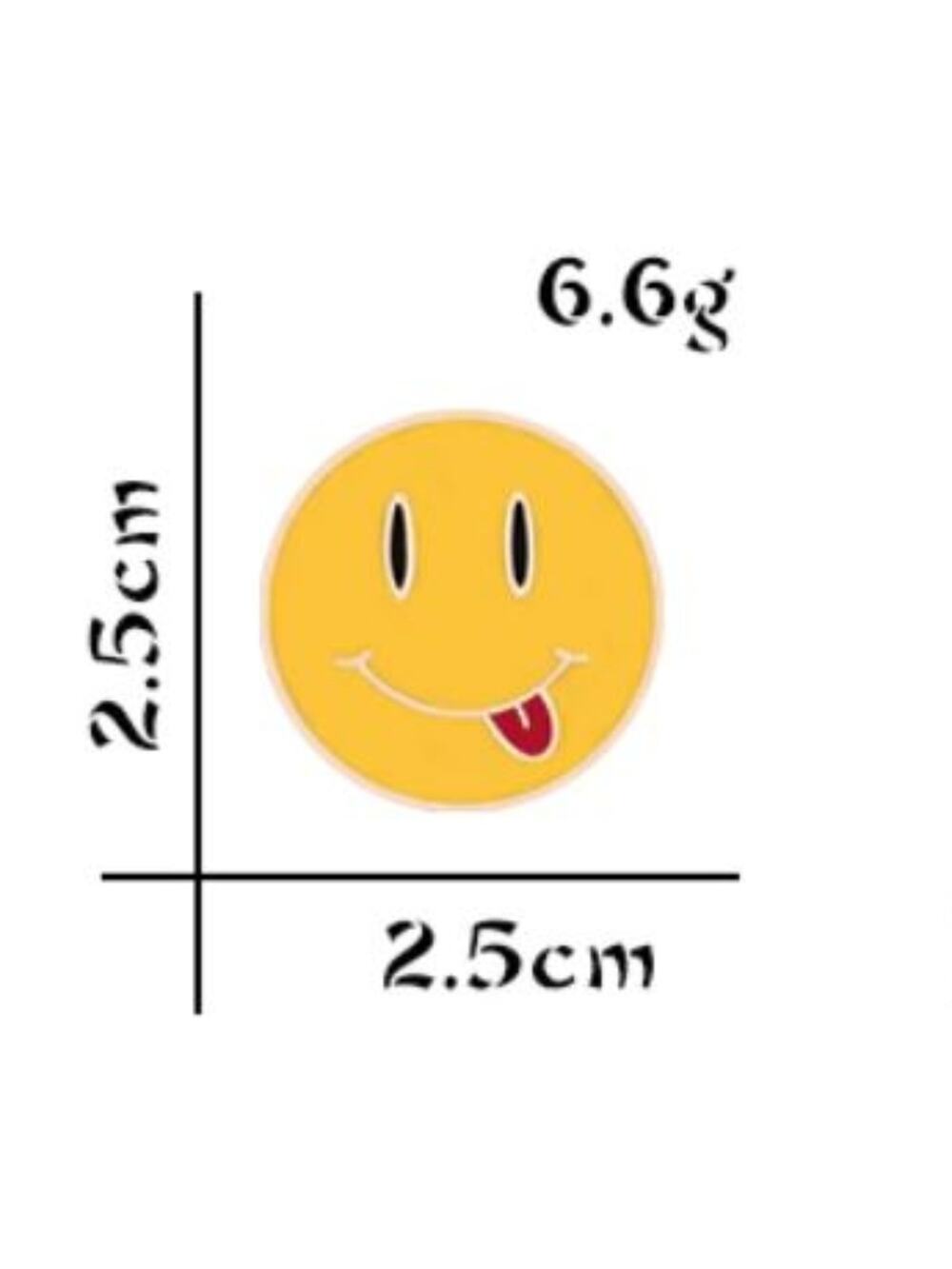 Smiling Tongue Sticking Face Emoji Pin Brooch